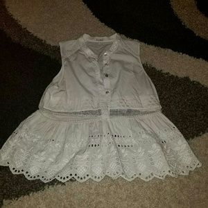 White laced tank top